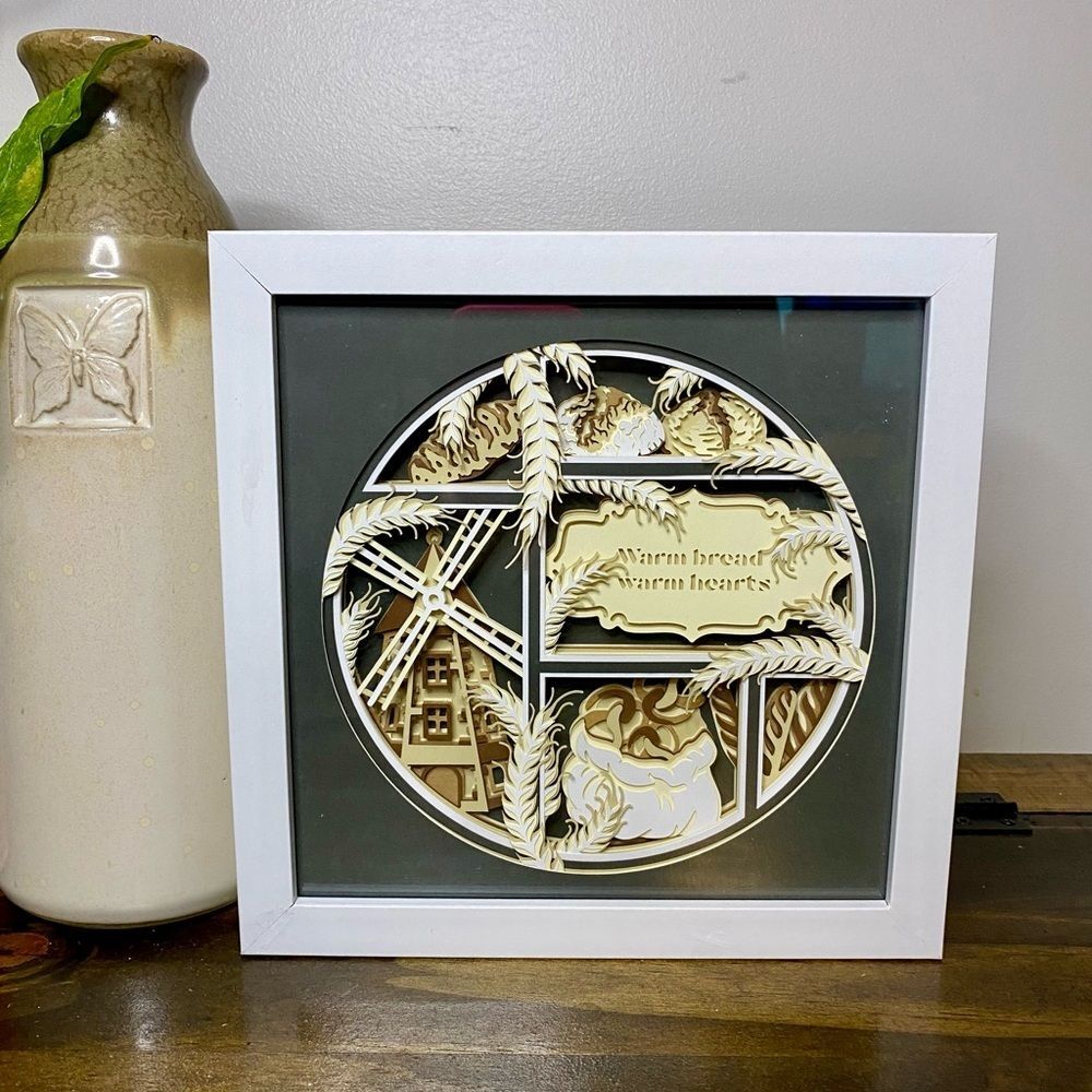 3D Warm Bread Warm Hearts Shadowbox